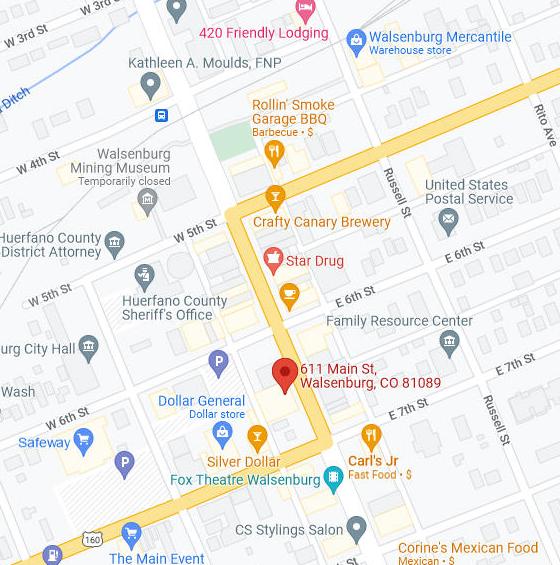 611-Main-Google-Maps Two Peaks Fitness - Walsenburg